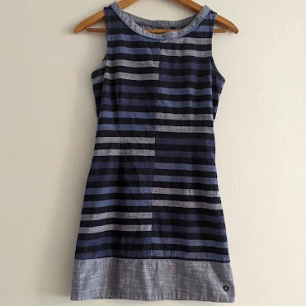 Skunkfunk Blue Chambray Striped Dress Size 0